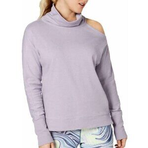 NWT Calvin Klein Performance Women's Mock Neck Cold-Shoulder Purple Top
